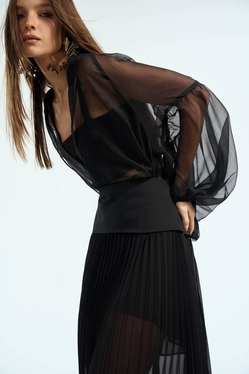 Blusa Manga Balonê - Preto BLU0023PTO