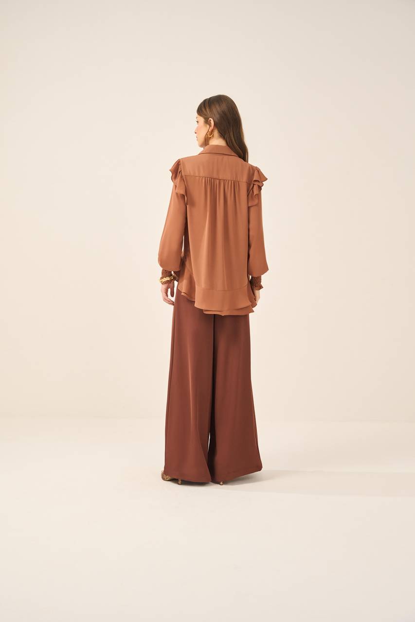 Camisa Georgette - Marrom CAM0005MRO