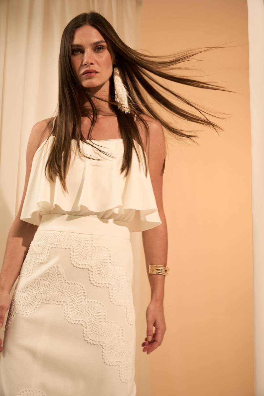Blusa Alça Jabour - Off White BLU2011OFF