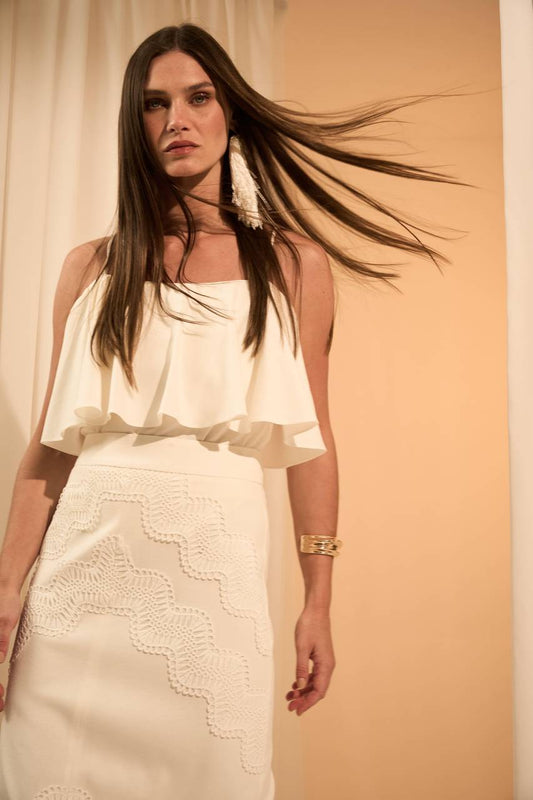 Blusa Alça Jabour - Off White BLU2011OFF