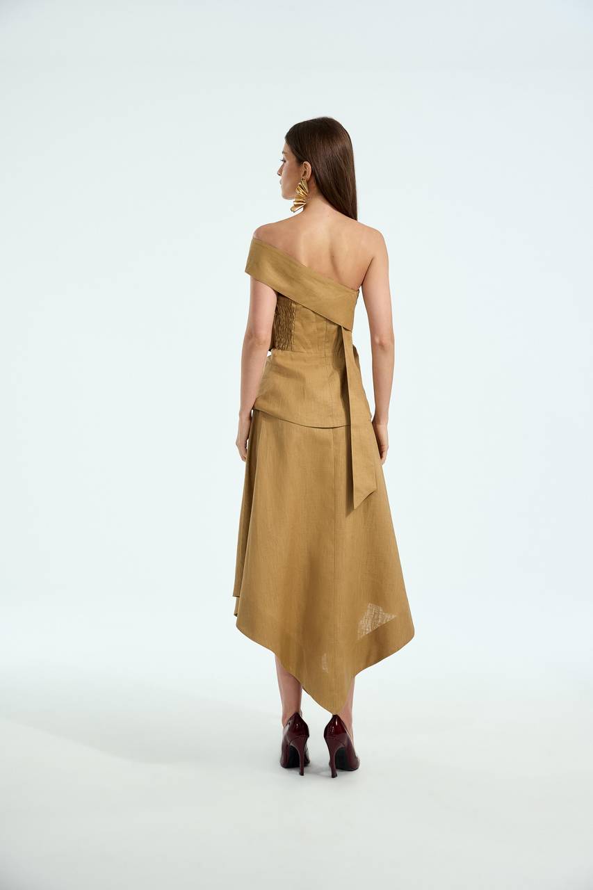 Saia Midi Evase V - Caqui SAI0011CAQ