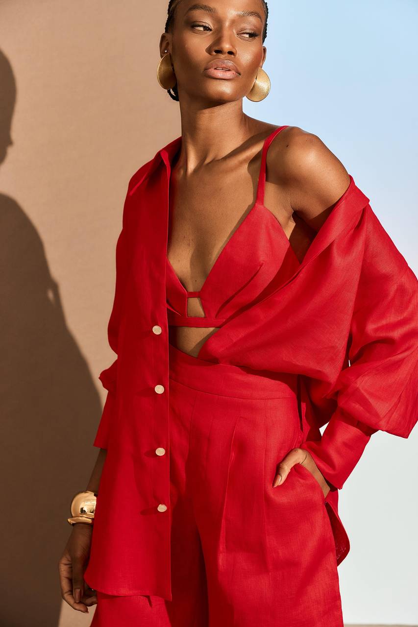 Camisa Linho - Vermelho CAM0022-VEM