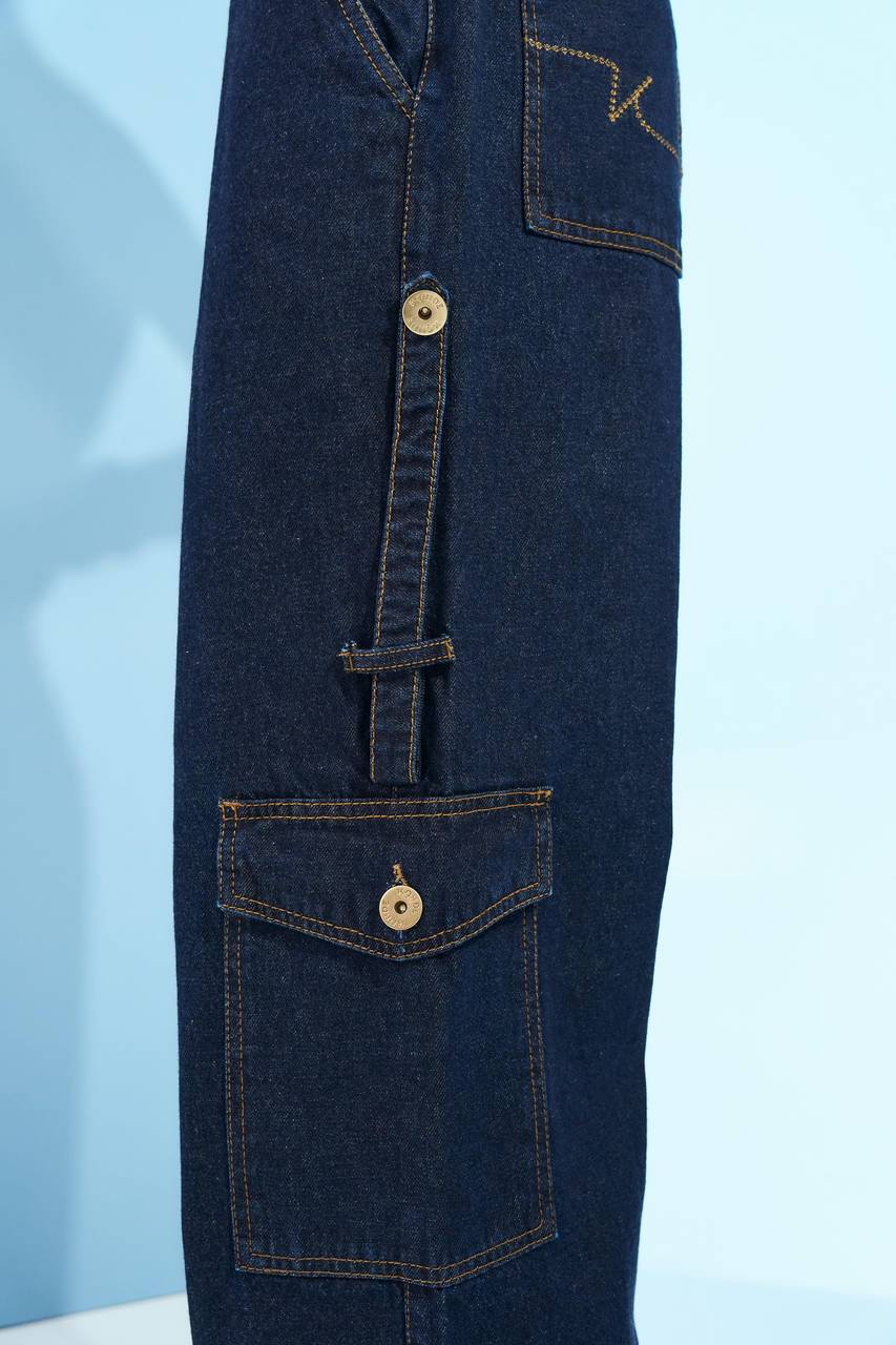 Calça Cargo Jeans - Jeans Escuro CAL0089JEA