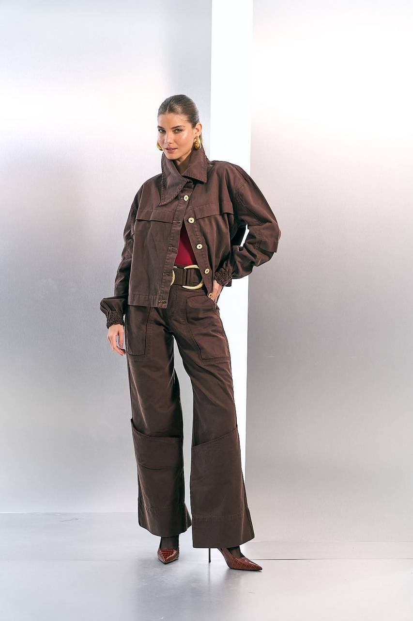 Jaqueta Oversized Sarja - Marrom JAQ2008MRO