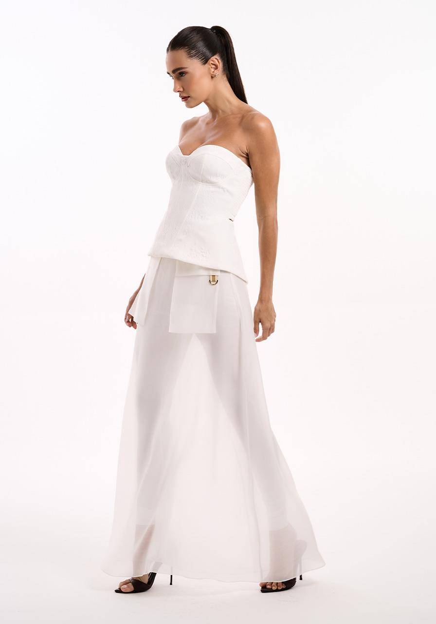 Top Corselet De Renda - Off White TOP2058OFF