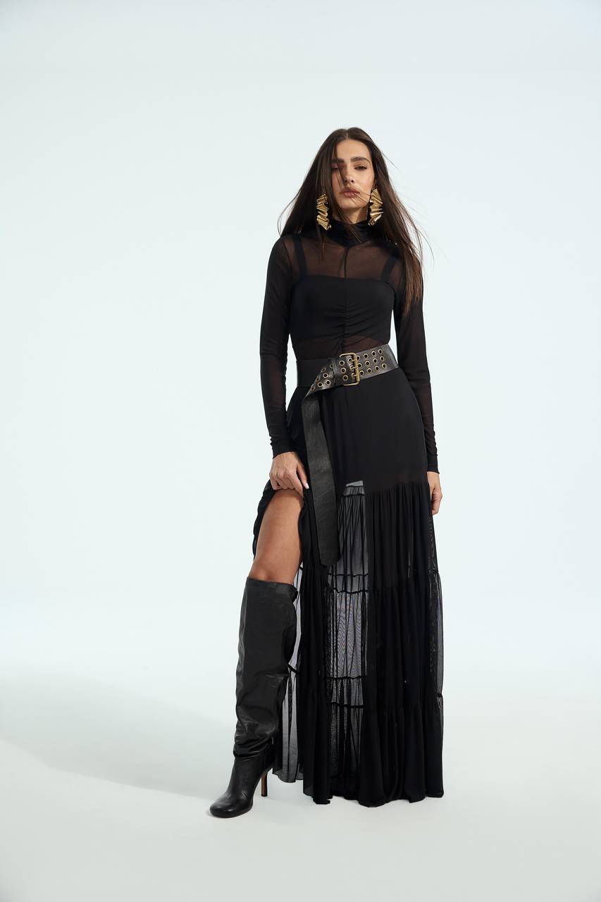 Blusa Cacharel Em Tule - Preto BLU0022