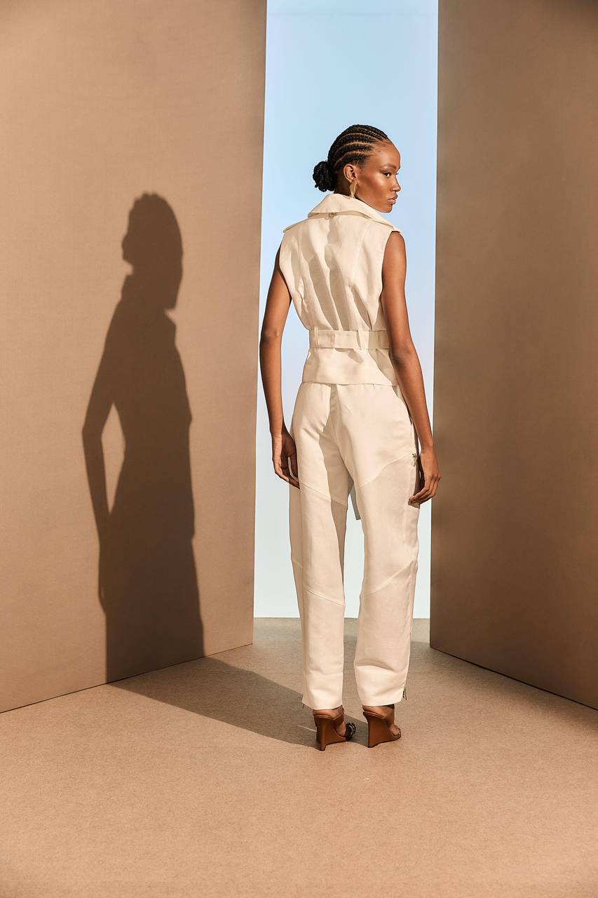 Colete Linho Faixa Meia Argola - Off White COL0019OFF
