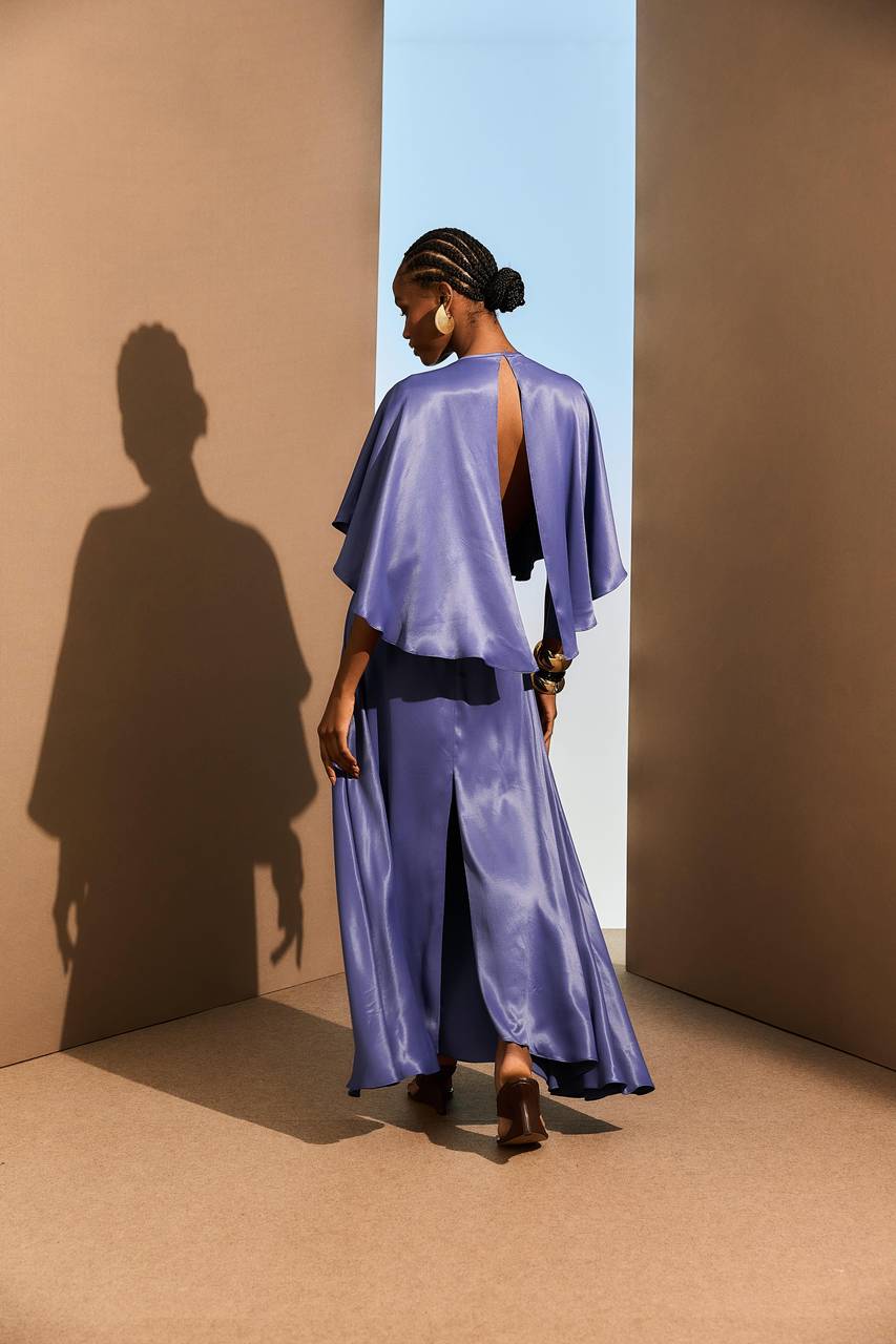 Vestido Longuete Manga Morcego - Azul Denin VES0041AZ DEN
