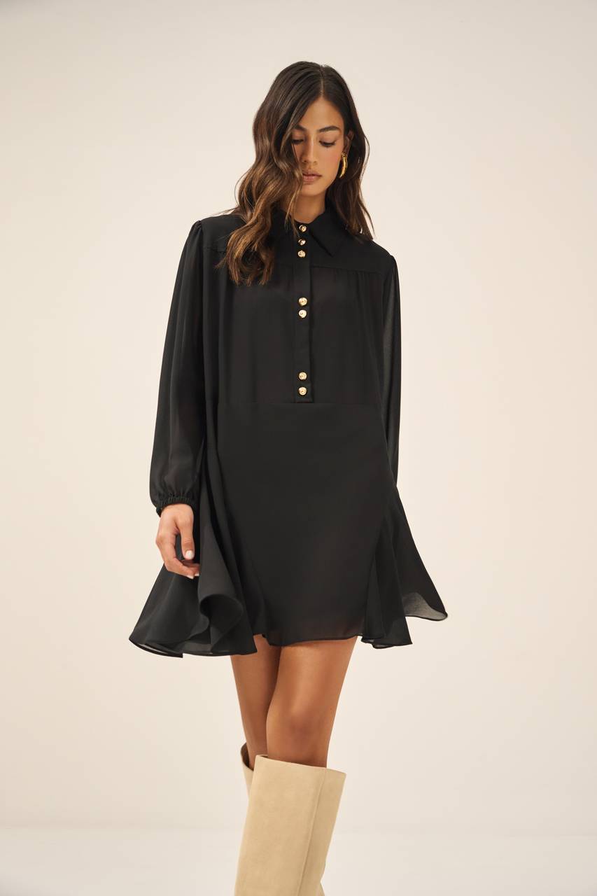 Vestido Mini Boho - Preto VES0002PTO