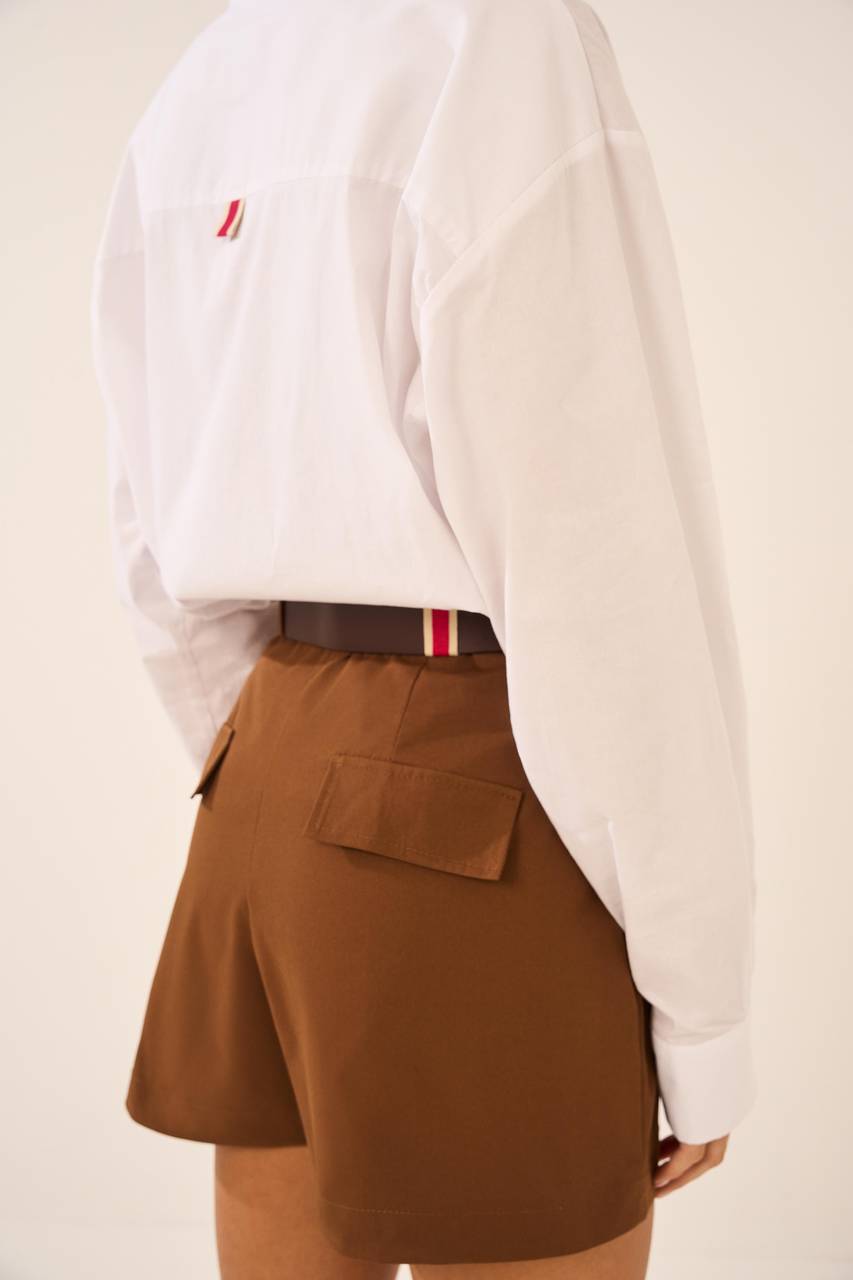 Short Com Pregas - Marrom SHO0001MRO