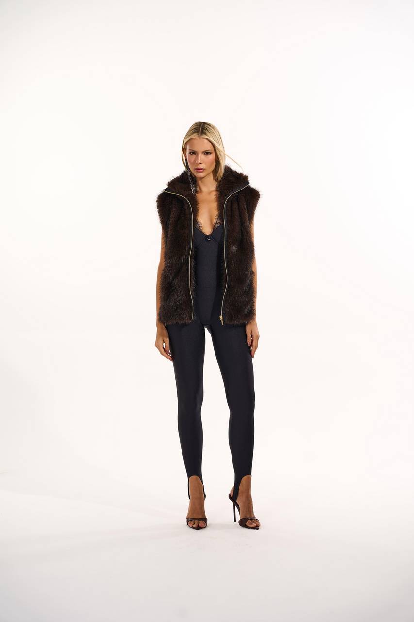 Maxi Colete Pele - Marrom COL0029MRO