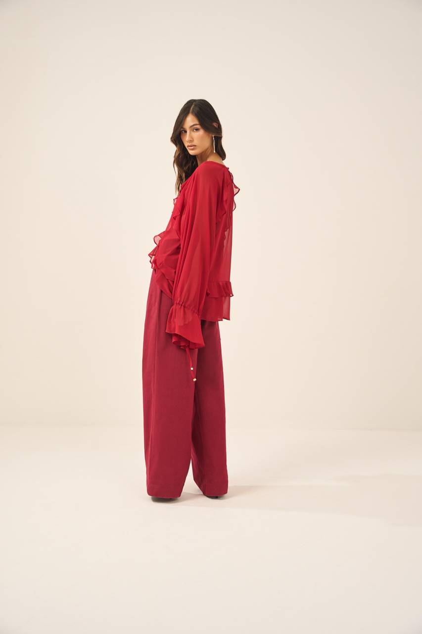 Blusa Crepe Babados BLU0001VIN