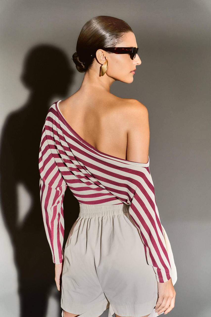 Blusa Cava Raglan - Off/vinho BLU0096OFFV