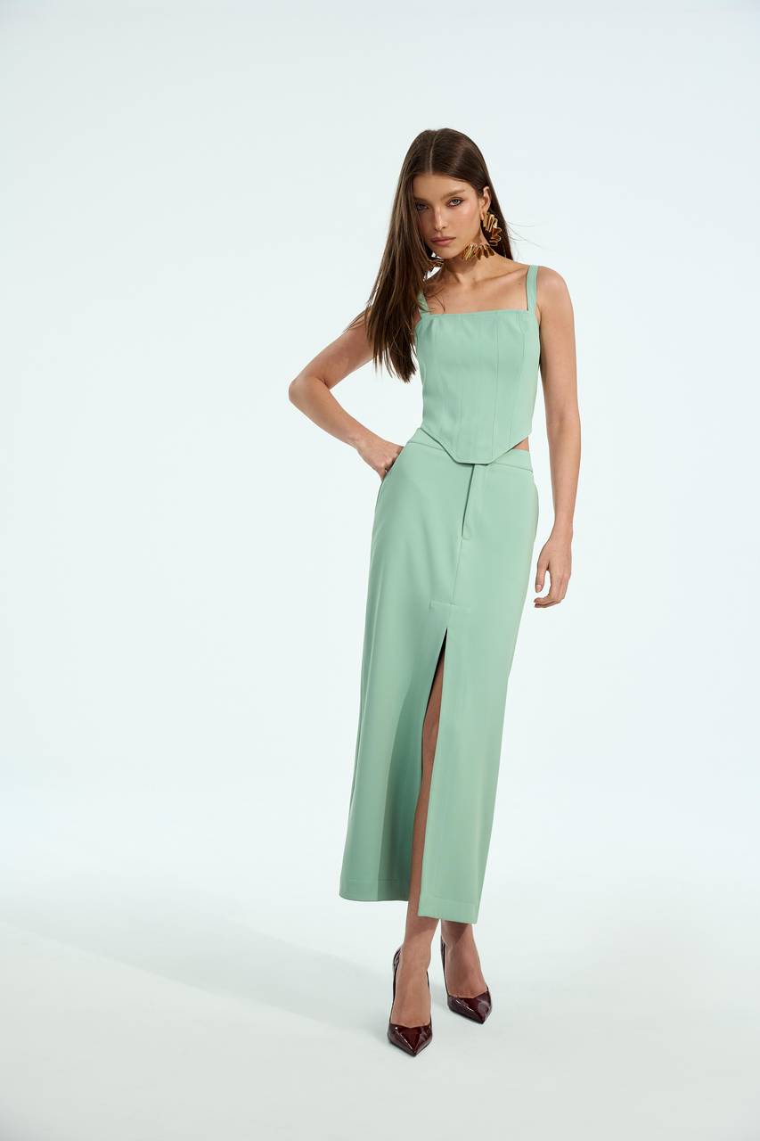 Conjunto Saia Midi Com Corselet - Caipirinha CJT0019CAI