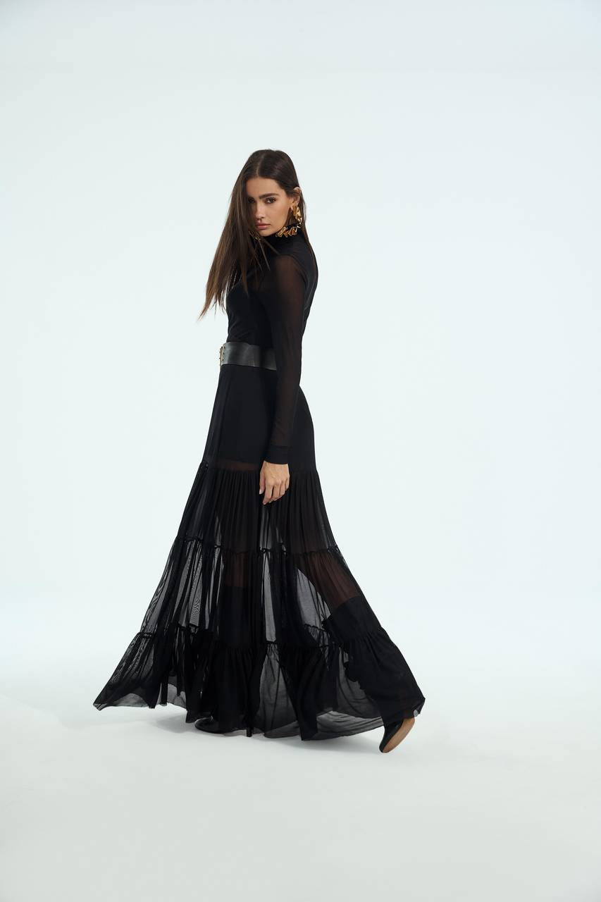 Blusa Cacharel Em Tule - Preto BLU0022