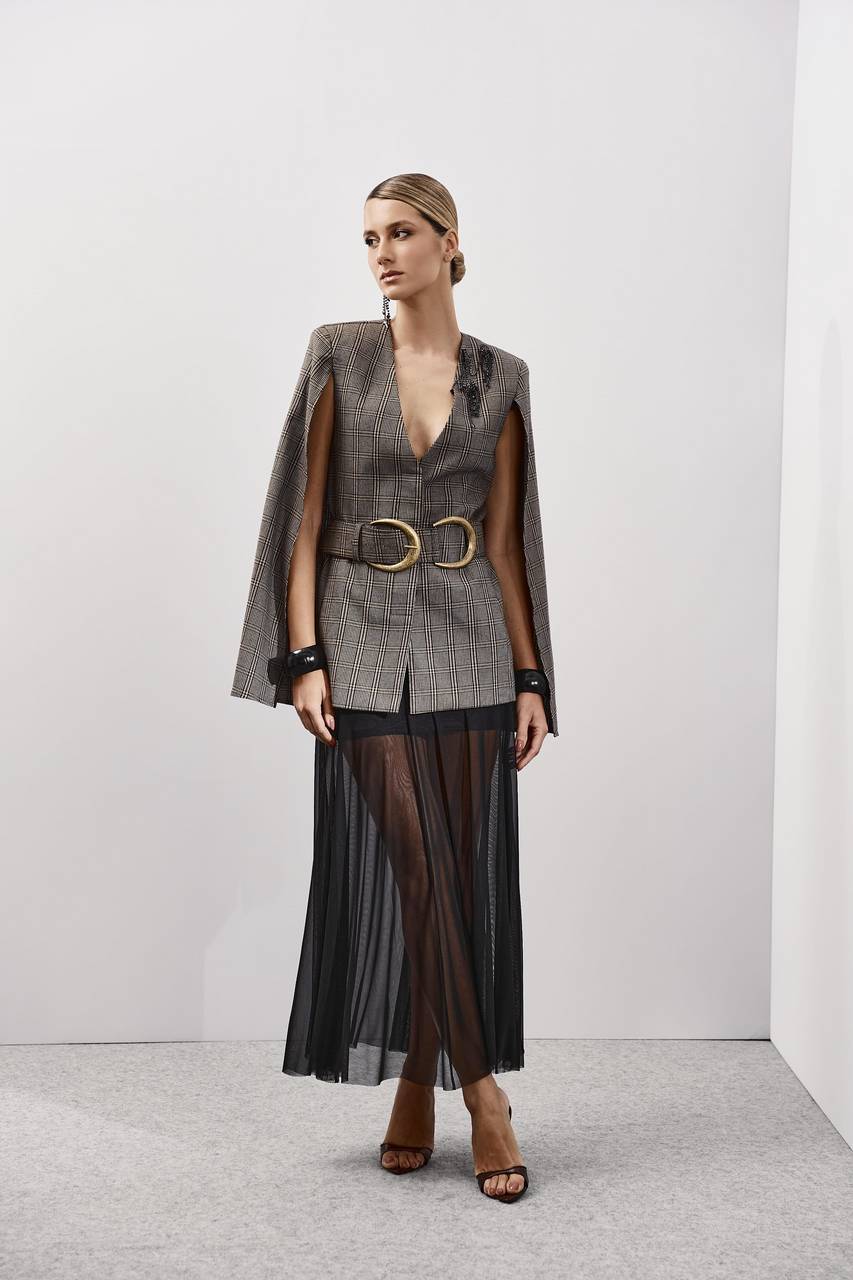 Blazer Capa Pied Poule - Pied Poule BLZ0019- PIED