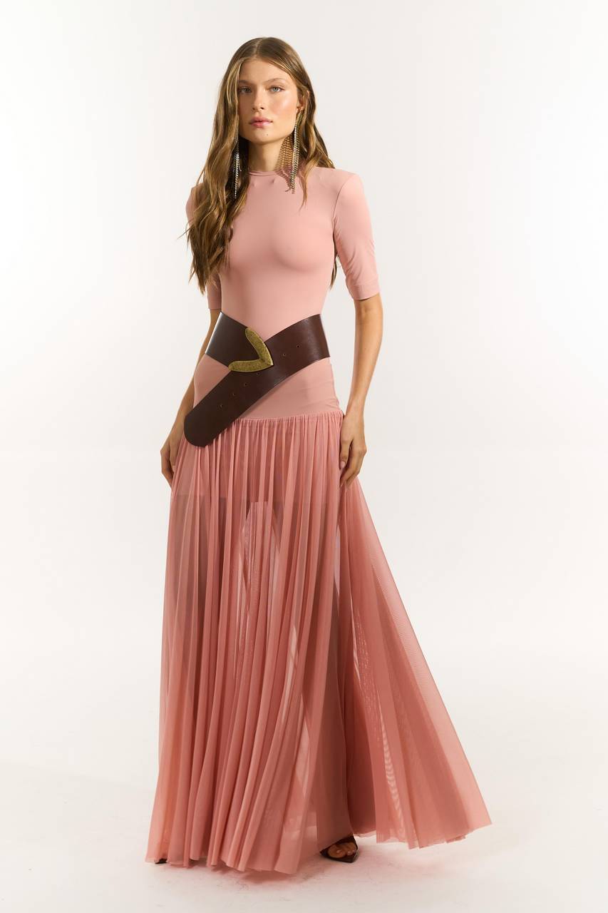 Saia Longa Tule - Rose SAI0058RS