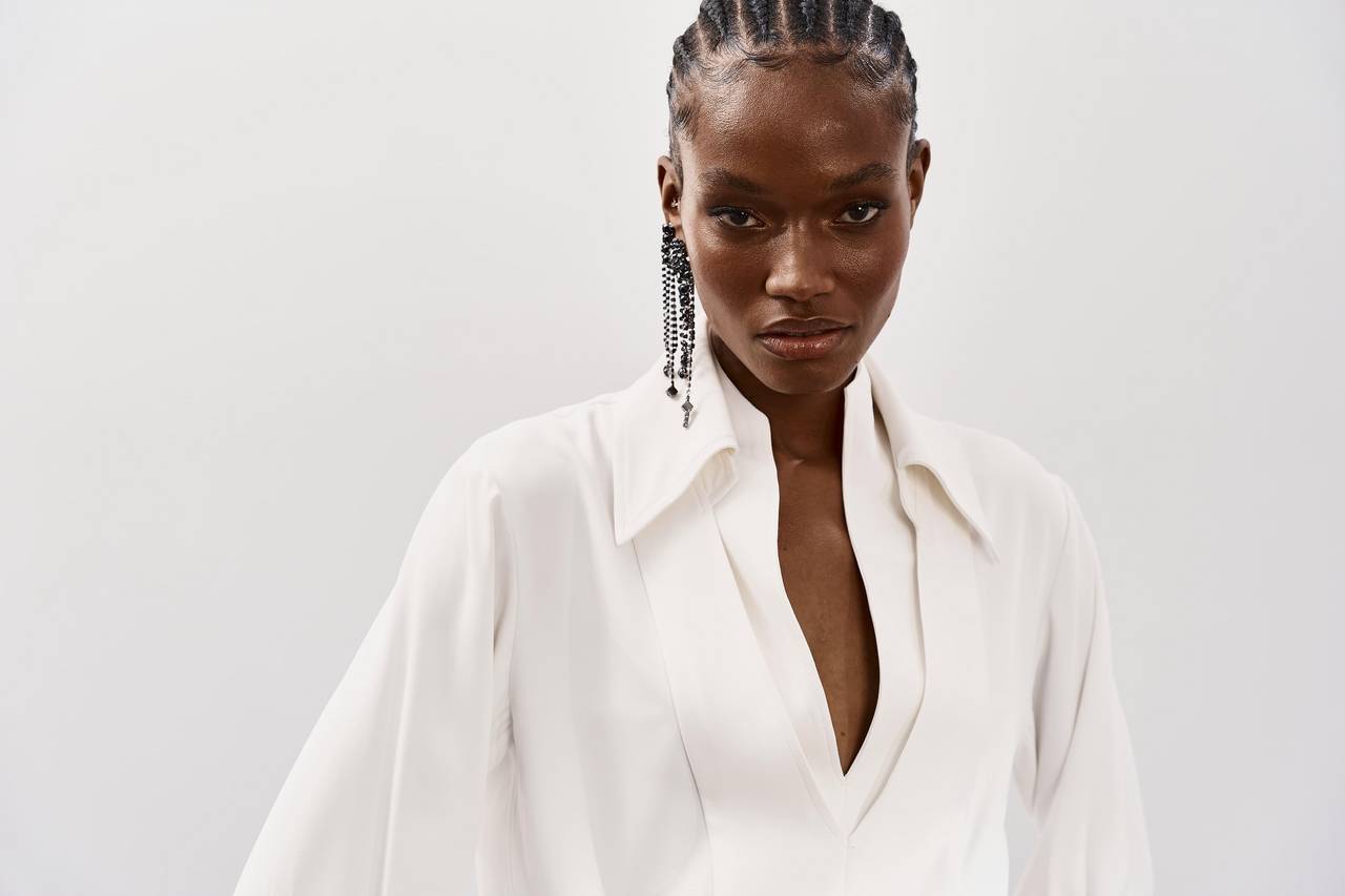 Camisa Alfaiataria Leve Fenda Lateral - Off White CAM0034OFF