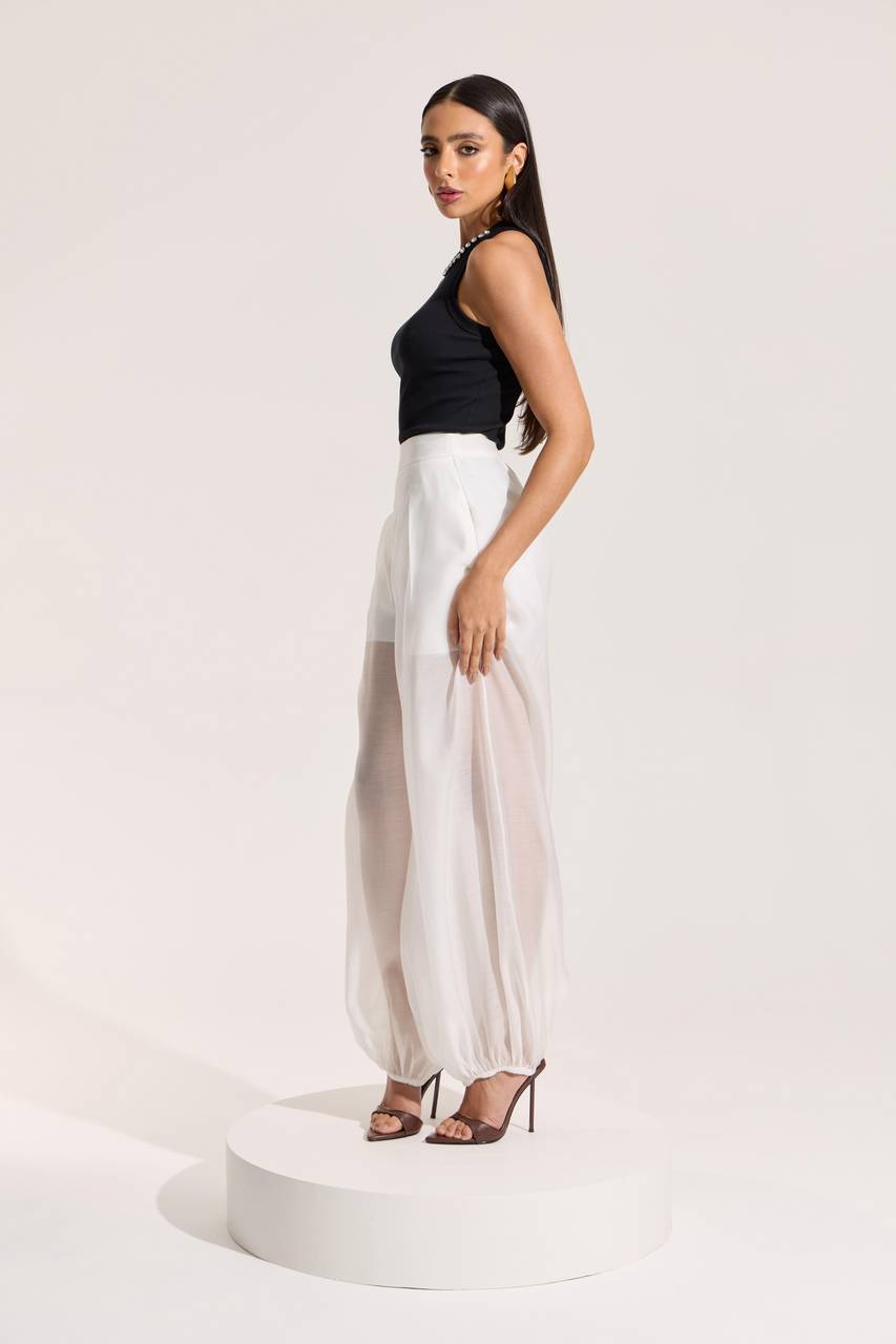 Calça De Organza Aladim - Off White CAL0082OFF