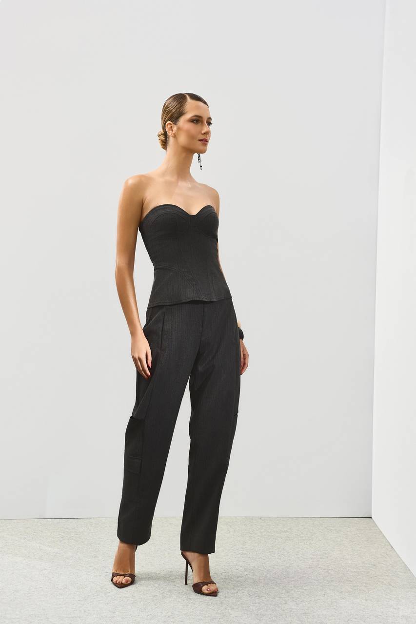 Top Corselet Tomara Que Caia - Chumbo TOP0044CHU