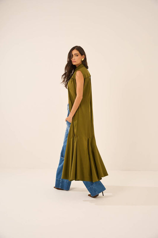 Vestido Abertura Frontal - Verde Militar VES0014VDMT