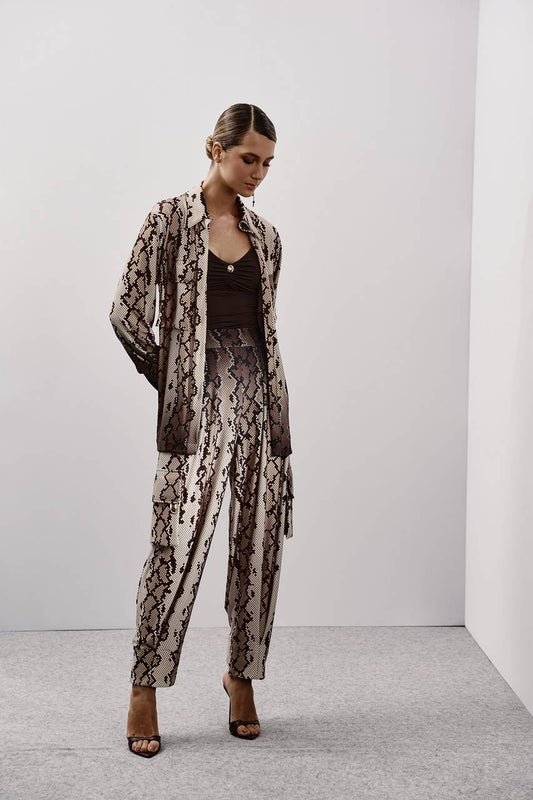 Calça Sloutch Com Bolsos Laterais - Animal Print Cobra CAL0135ANIC