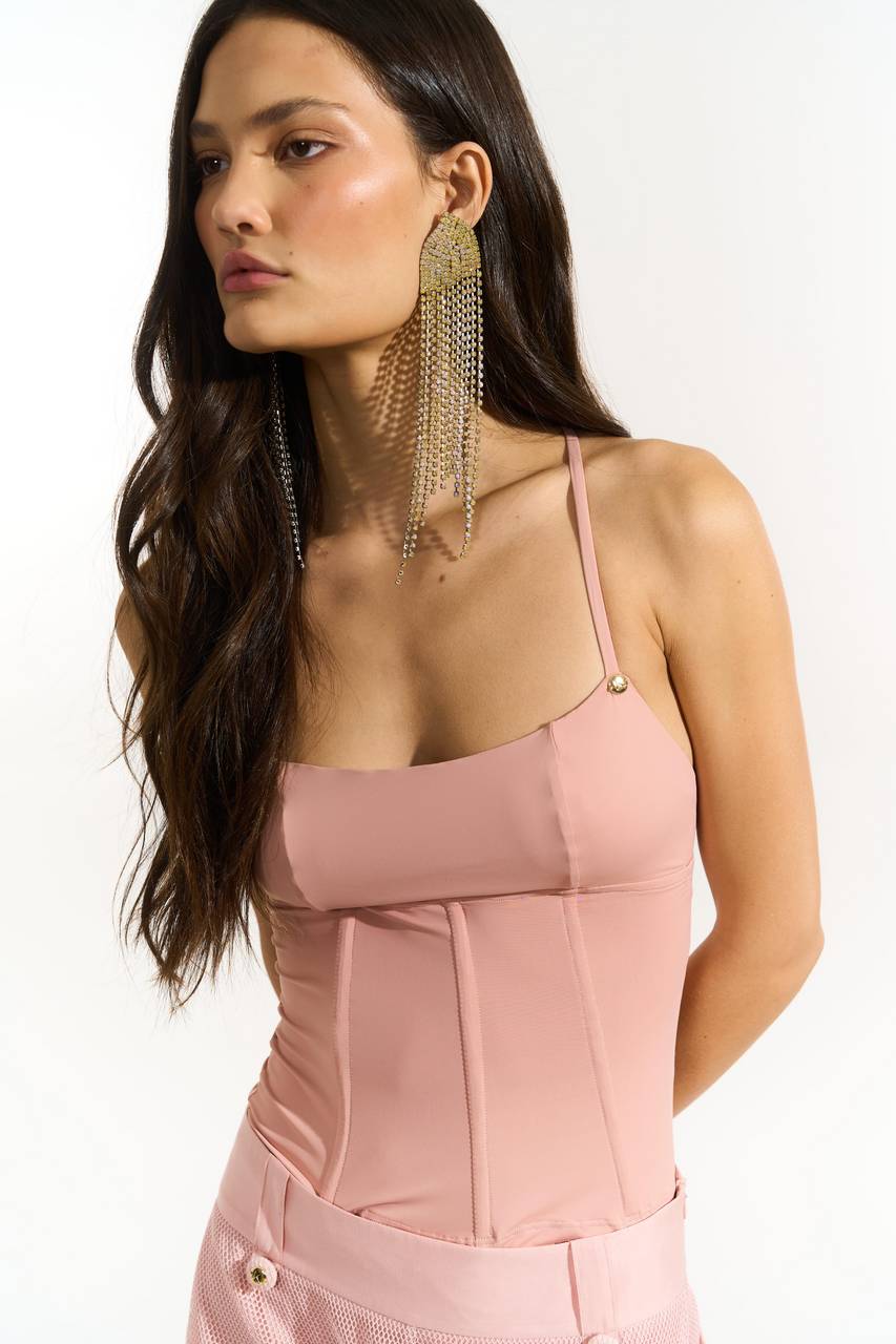 Top Corselet Em Malha - Rose TOP0068RS