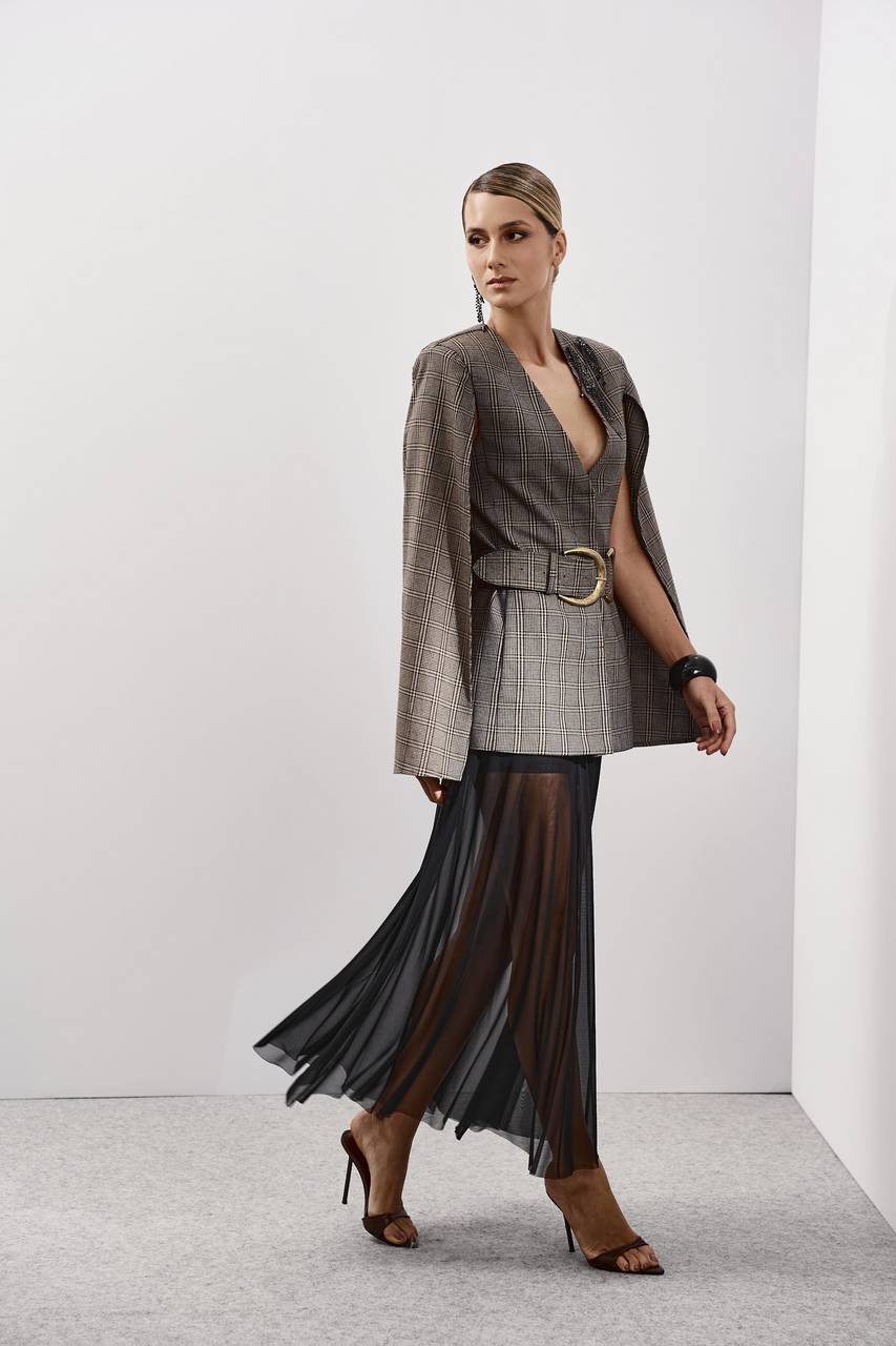 Blazer Capa Pied Poule - Pied Poule BLZ0019- PIED