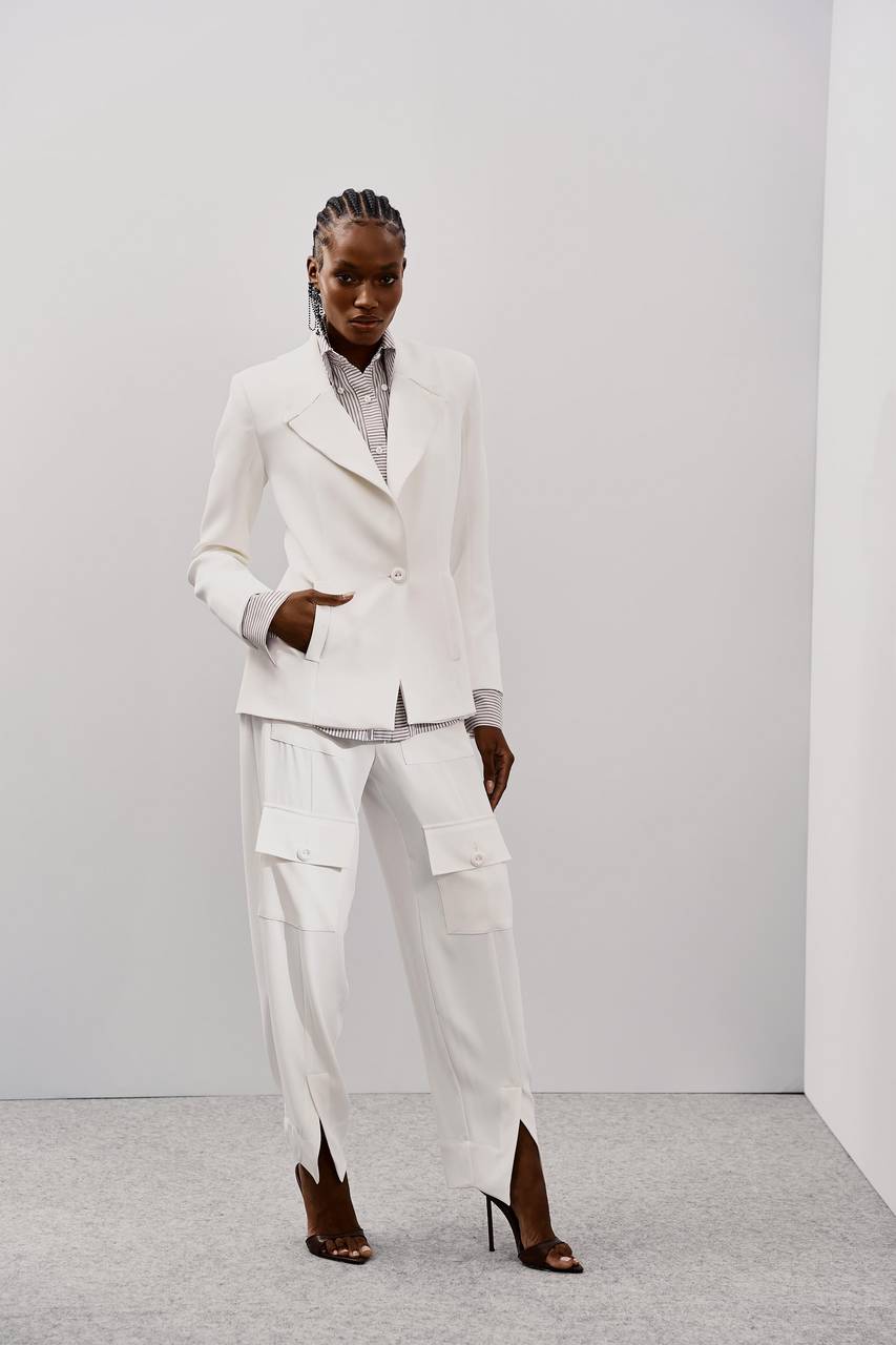 Blazer Box Com Alfaiataria Listras - Off White BLZ0018OFF