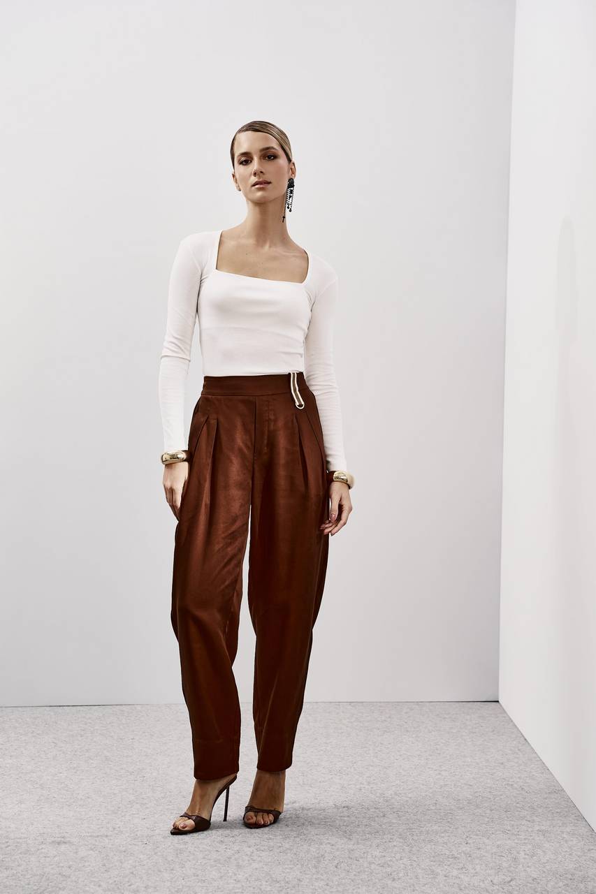 Calça Sloutch Lyocel - Marrom CAL0148MRO