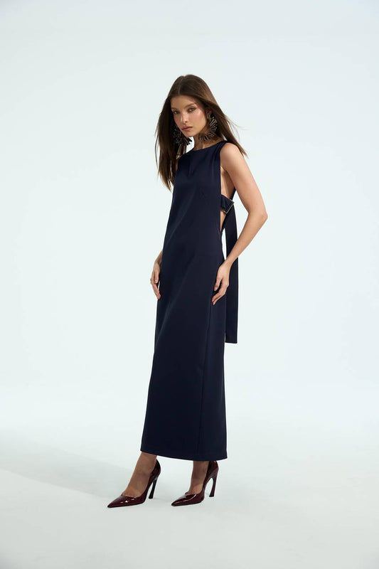 Vestido Midi Em Crepe - Marinho VES0018MAR