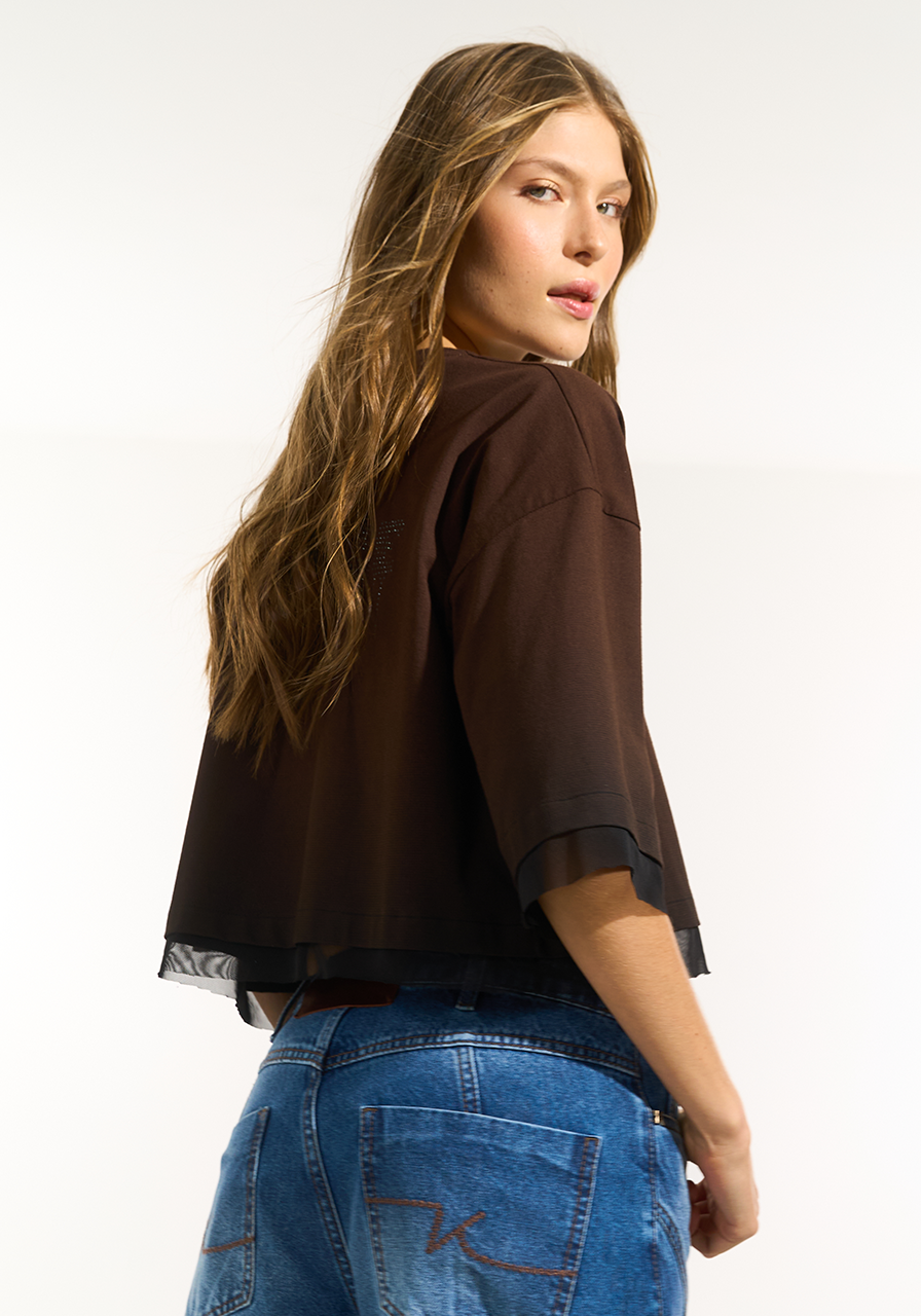 T.shirt Love Yourself - Marrom BLU0159MRO