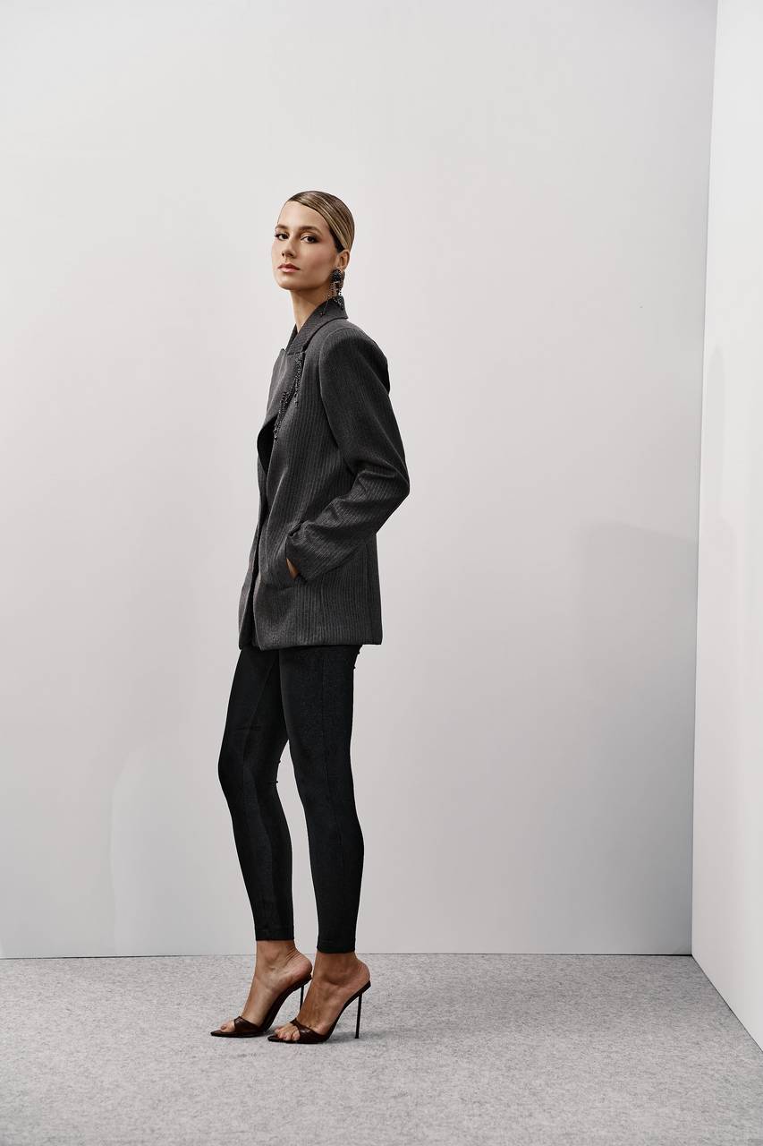 Blazer Over Box Chevron - Chumbo BLZ0020CHU