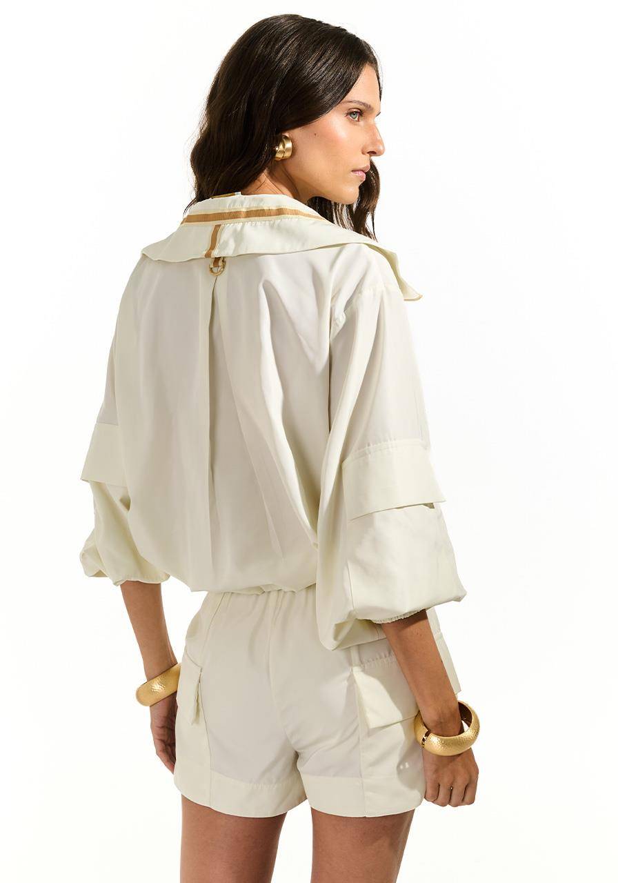 Jaqueta Com Bolso Manga - Off White JAQ0032OFF