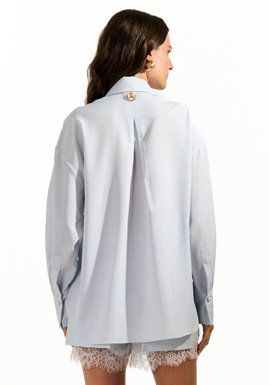 Camisa Listras Manga Longa - Off/azul CAM0051OFF/AZ