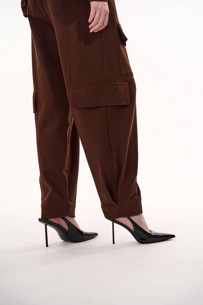 Calça Slouchy Com Bolsos - Marrom CAL0144MRO