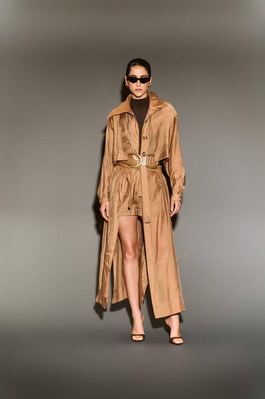 Sobretudo Gola Maxi Com Transparência - Caramelo CAS0006CAR