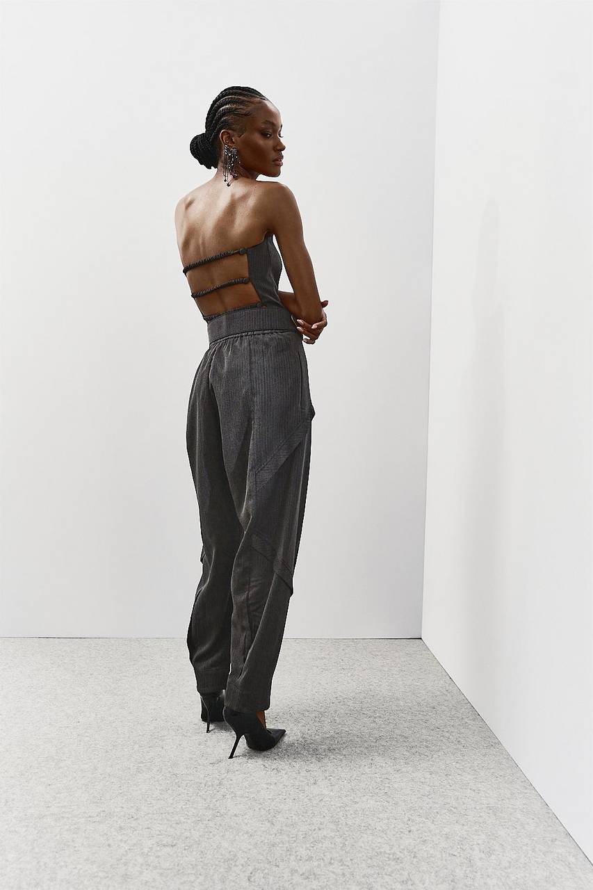 Macacão Tqc Tiras Costas Chevron - Chumbo MAC0039CHU