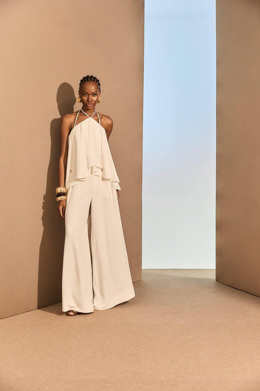 Calça Pantalona Crepe - Off White CAL0046OFF