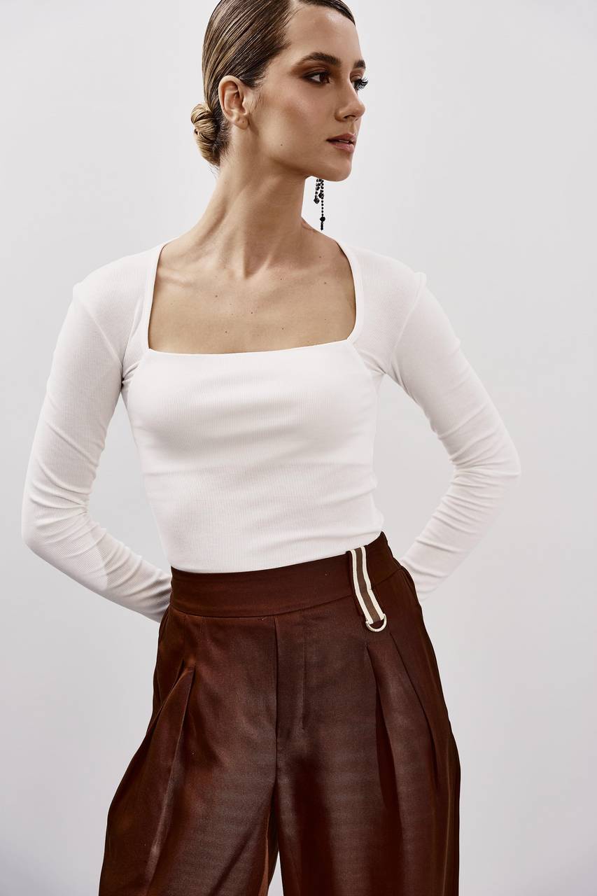 Blusa Decote Quadrado - Off White BLU0114OFF