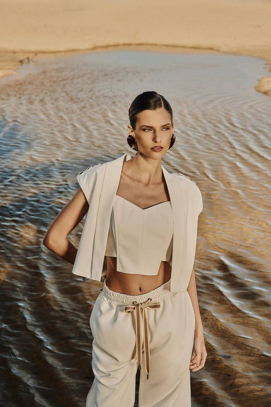 Top Recorte Crepe - Off White TOP0007OFF