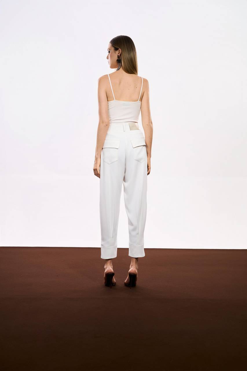 Calça Slouchy Alfaiataria Fluid - Off White CAL0116OFF