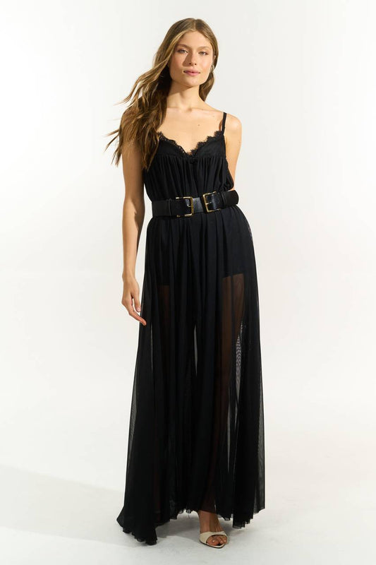 Vestido Longo Em Tule - Preto VES0108PTO