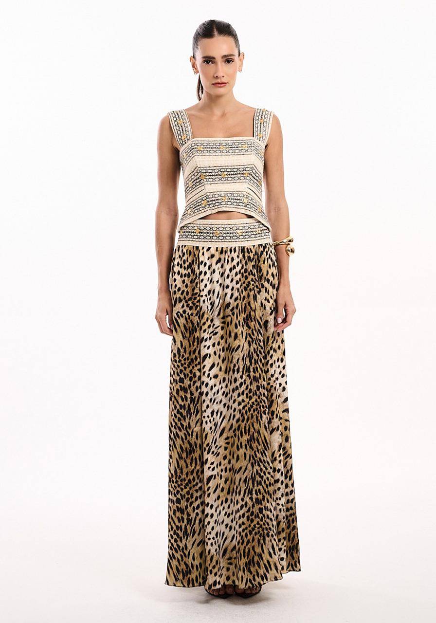 Top Animal Print - Galão Bordado TOP2063GALB