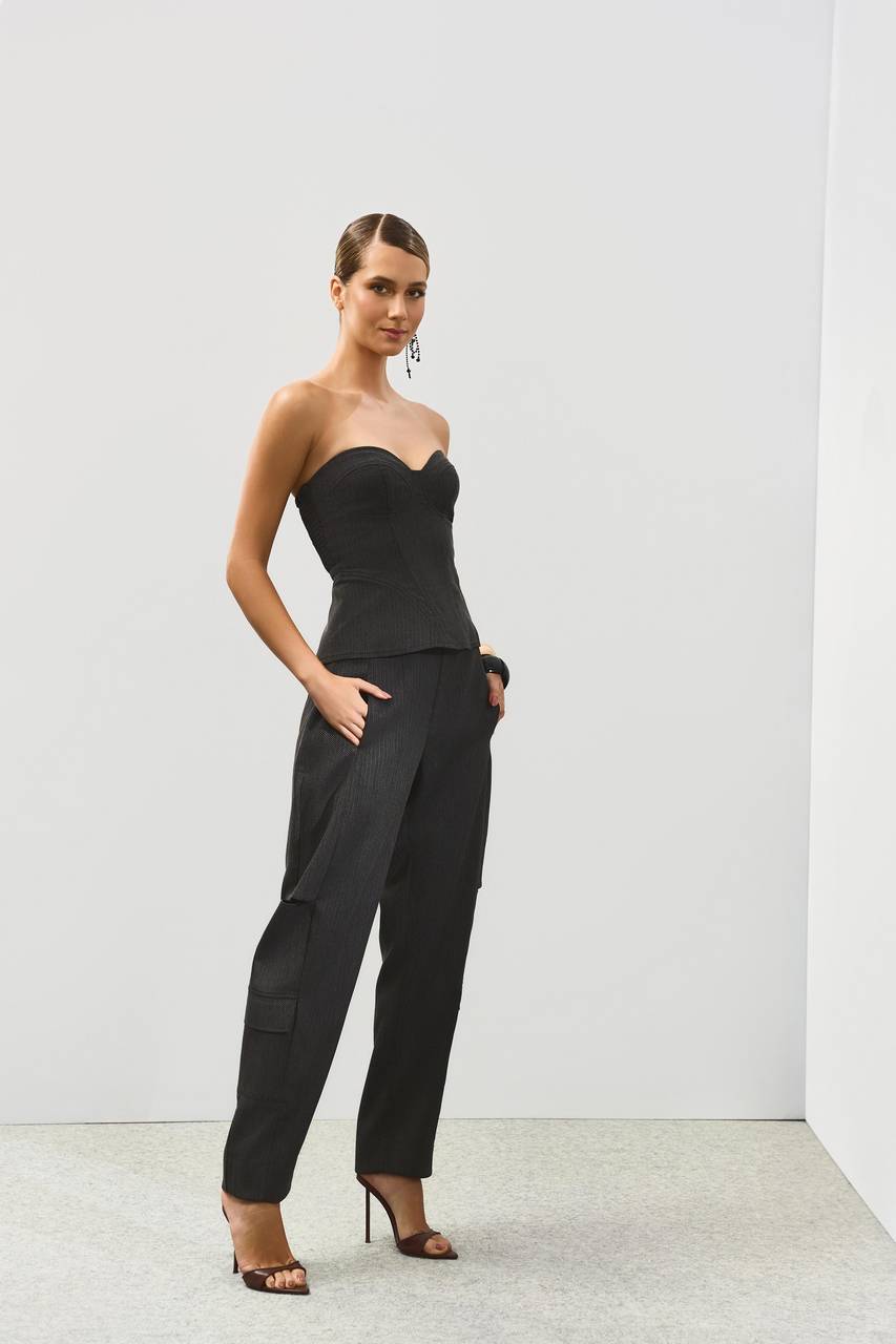 Top Corselet Tomara Que Caia - Chumbo TOP0044CHU