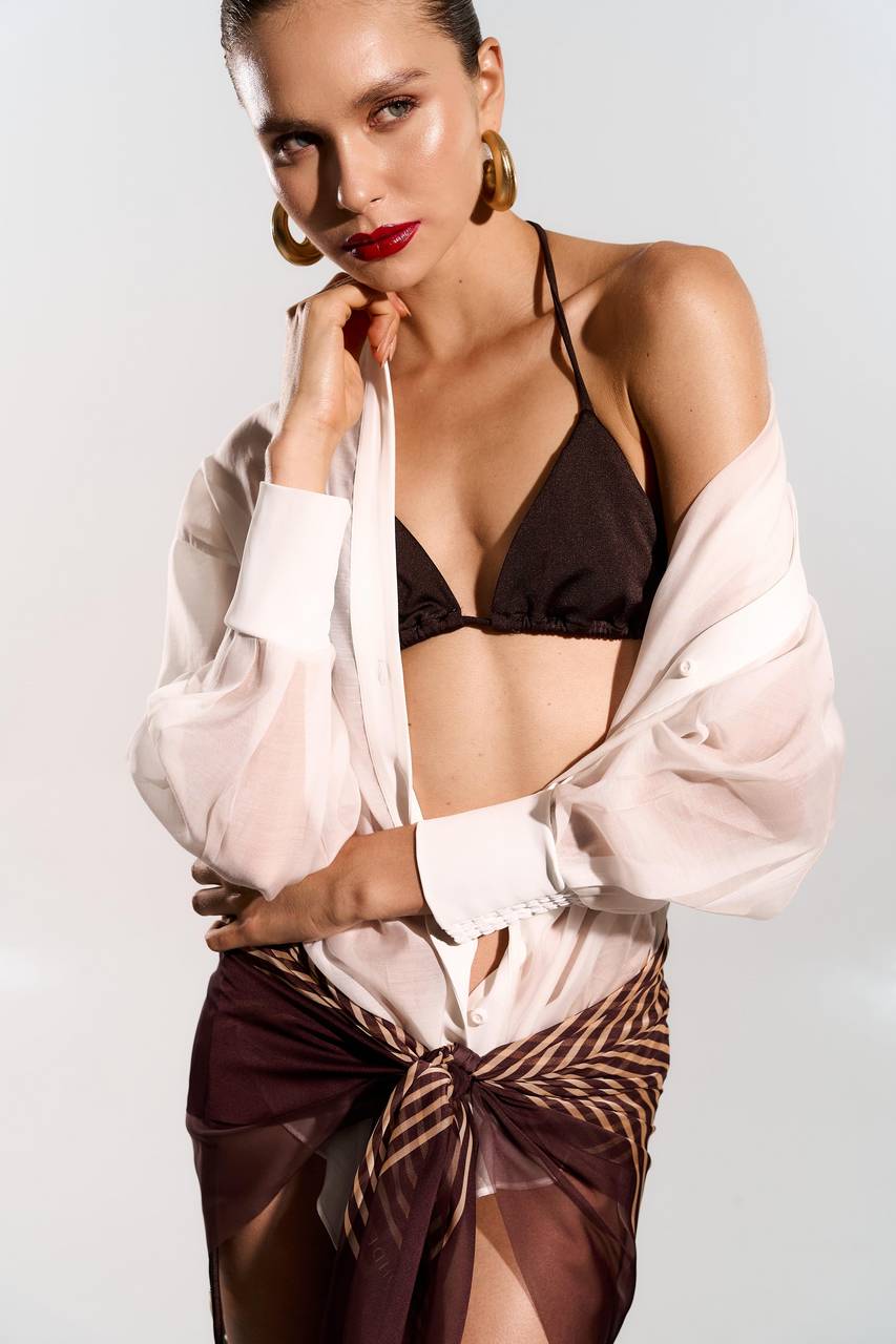 Lenço Stripe Bicolor - Marrom LEN0031MRO