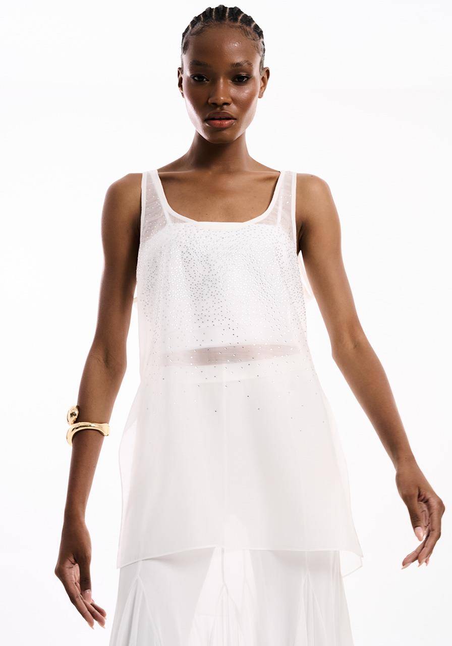 Regata Transparência Com Aplicação - Off White BLU2135OFF