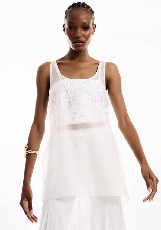 Regata Transparência Com Aplicação - Off White BLU2135OFF