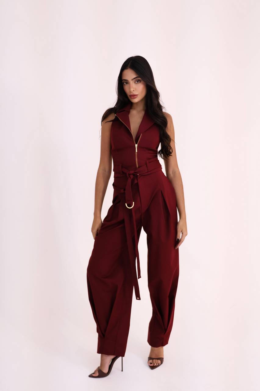 Calça Slouchy Alfaiataria - Vinho CAL0151VIN