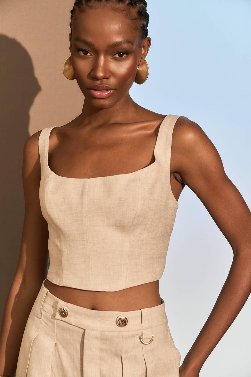 Top Linho Corselet - Natural TOP0014NATURAL